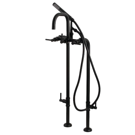 Aqua Vintage CCK8400DL Freestanding Tub Faucet with Supply Line, Stop Valve, Matte Black CCK8400DL